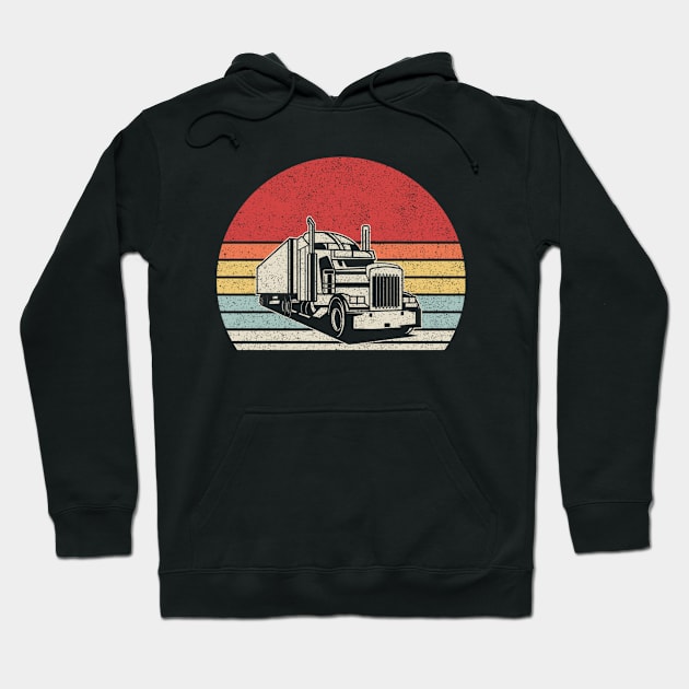 Retro Vintage Truck Trailer Truck Driving Trucker Truck Lover Gift Hoodie by SomeRays